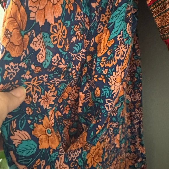 Orange Tiered Midi Sundress with Bishop Sleeves - Picture 6 of 6